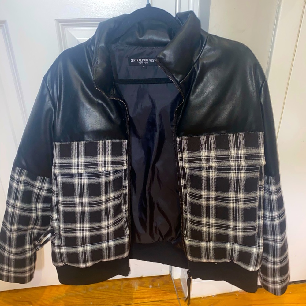 Central Park West Leather and Plaid Puffer!